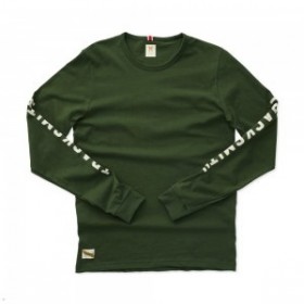 Olive White Tracksmith Grayboy Long Sleeve Men's Shirts