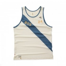 White Blue Tracksmith Boston Men's Singlet