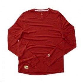 Red Tracksmith Harrier Long Sleeve Men's Shirts