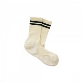 White Black Tracksmith Merino Tube Sock