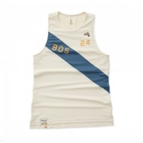 White Blue Tracksmith Boston Women's Singlet