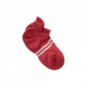 Red White Tracksmith Merino No Show Sock
