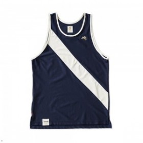  Navy White Tracksmith Van Cortlandt férfi szinglett