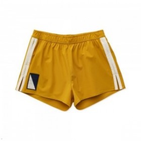  Pantaloncini da donna Tracksmith Run Cannonball Run gialli e bianchi