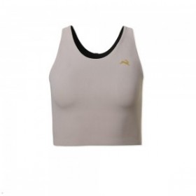  بلوزة نسائية قصيرة من Tracksmith Turnover باللون الرمادي